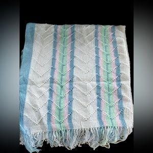 Soft Hand Crocheted Baby Blanket
NWT
Afghan Blanket Knitted Bed
Cover Handmade